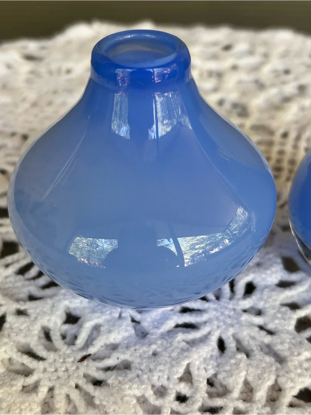 Blue Glass Bud Vases - Set of 2